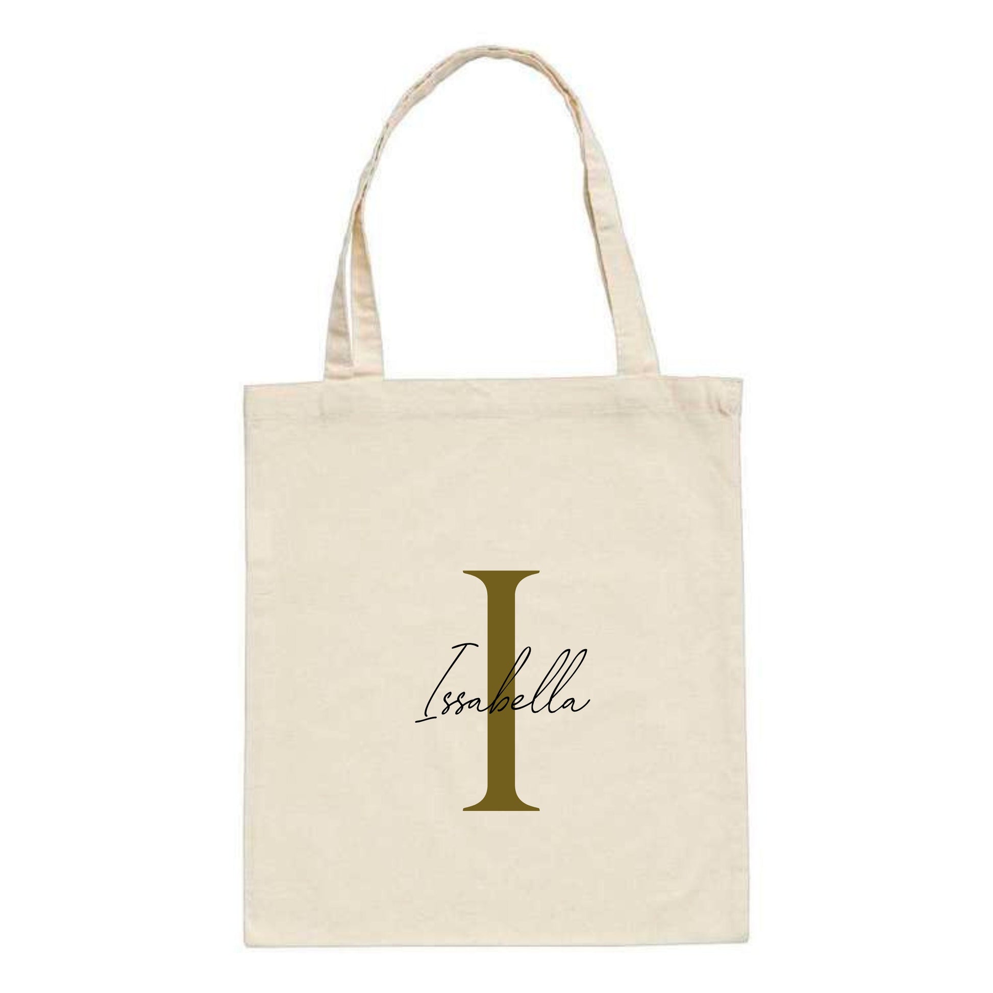 Personalised Name and Large Initial Cotton Tote Bag | Personalised Tote | Natural Cotton Bag | Bridal Party | Gift for Her