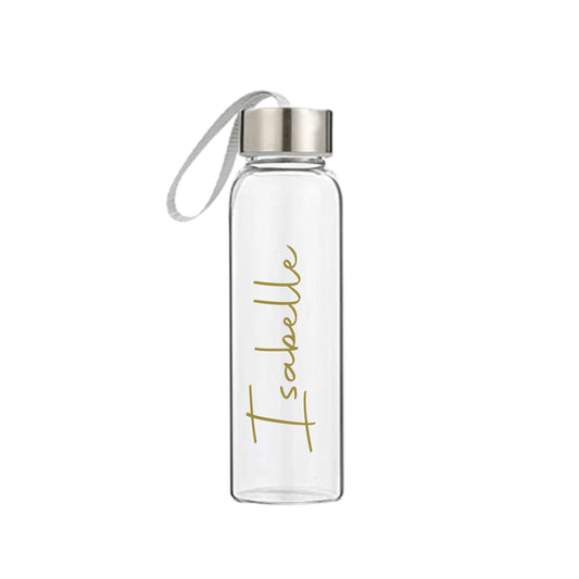 Personalised 500 ml Glass Drink Bottle | Bridal Party | Bridesmaid Gift | Personalised Gift | Gift for Her