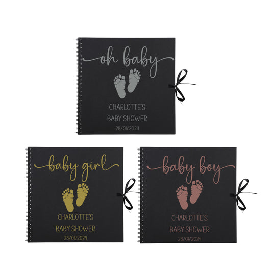 Personalised Baby Shower Guestbook | Custom Gender Reveal Scrapbook | Baby Keepsake Memory Album | 30.5cm x 30.5cm | 12 x 12 Inch