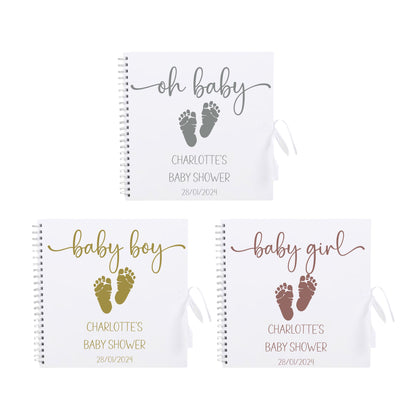 Personalised Baby Shower Guestbook | Custom Gender Reveal Scrapbook | Baby Keepsake Memory Album | 30.5cm x 30.5cm | 12 x 12 Inch