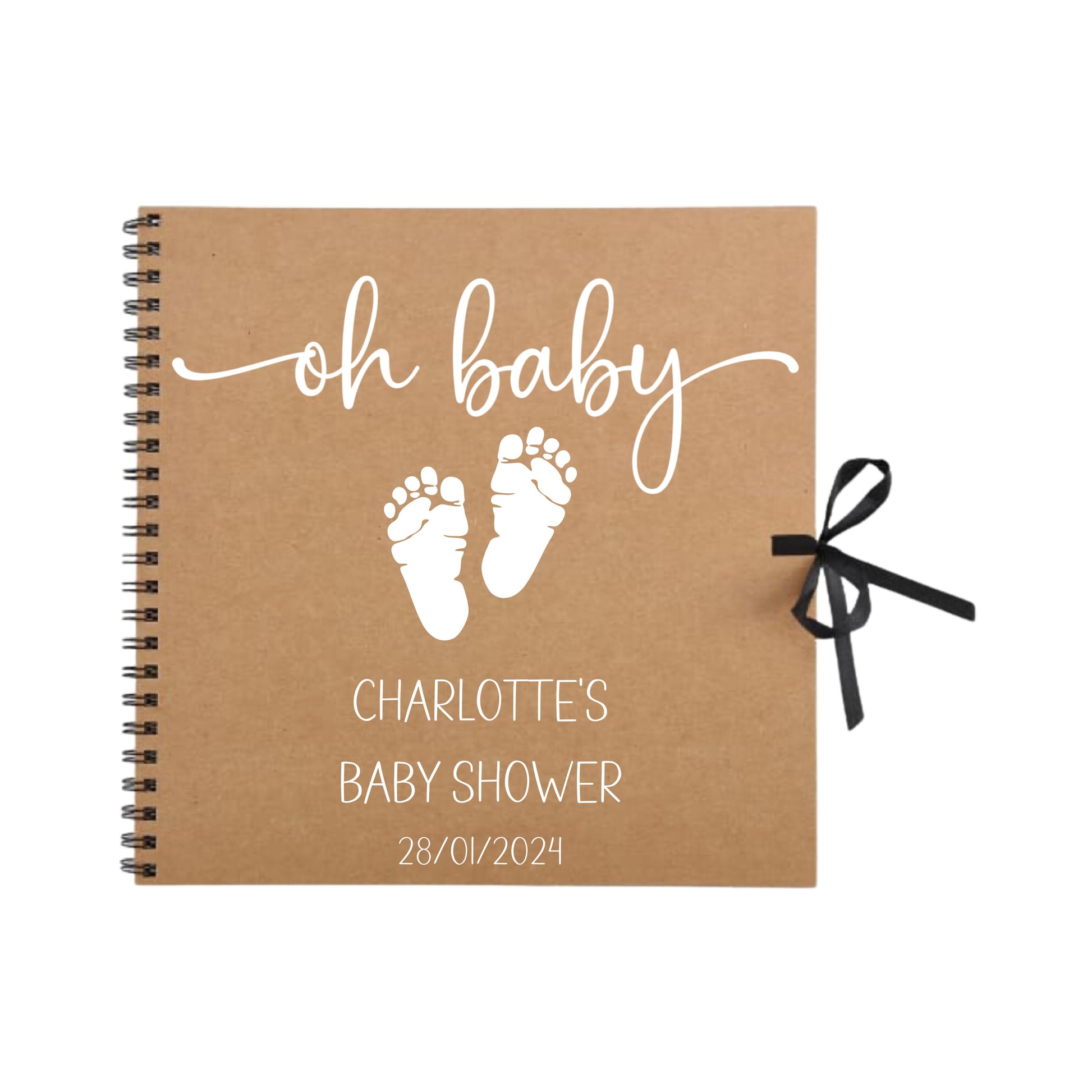Personalised Baby Shower Guestbook | Custom Gender Reveal Scrapbook | Baby Keepsake Memory Album | 30.5cm x 30.5cm | 12 x 12 Inch