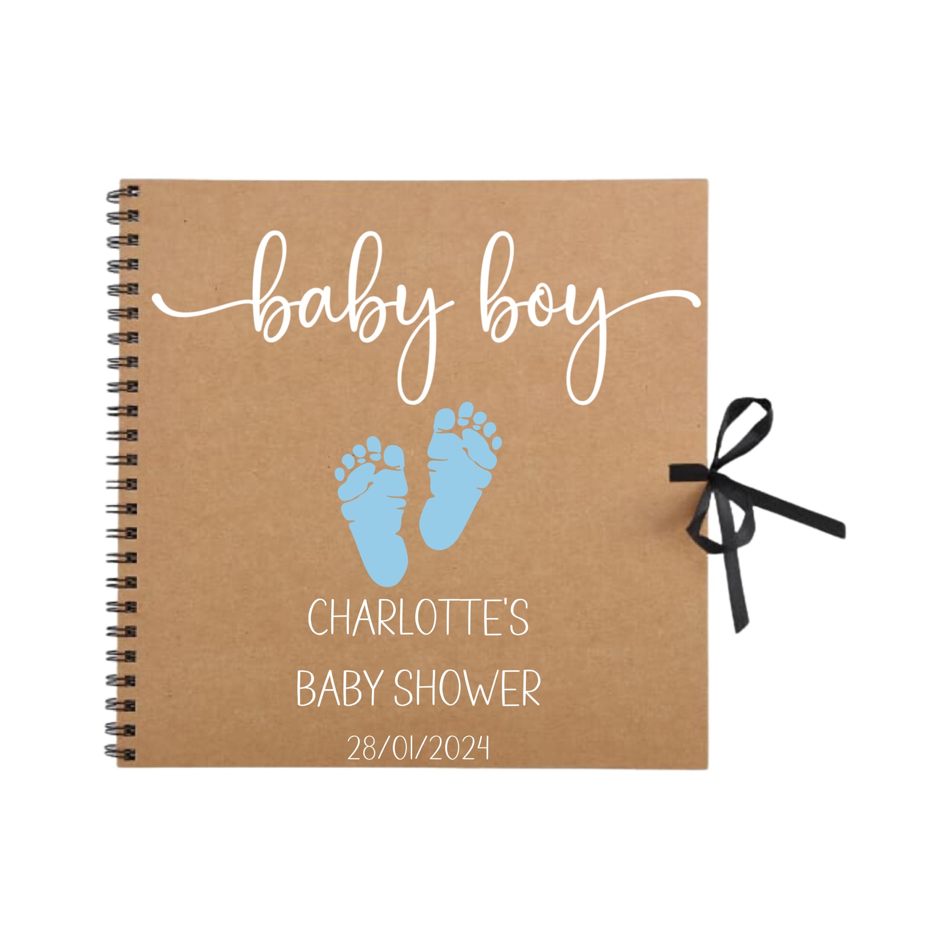 Personalised Baby Shower Guestbook | Custom Gender Reveal Scrapbook | Baby Keepsake Memory Album | 30.5cm x 30.5cm | 12 x 12 Inch