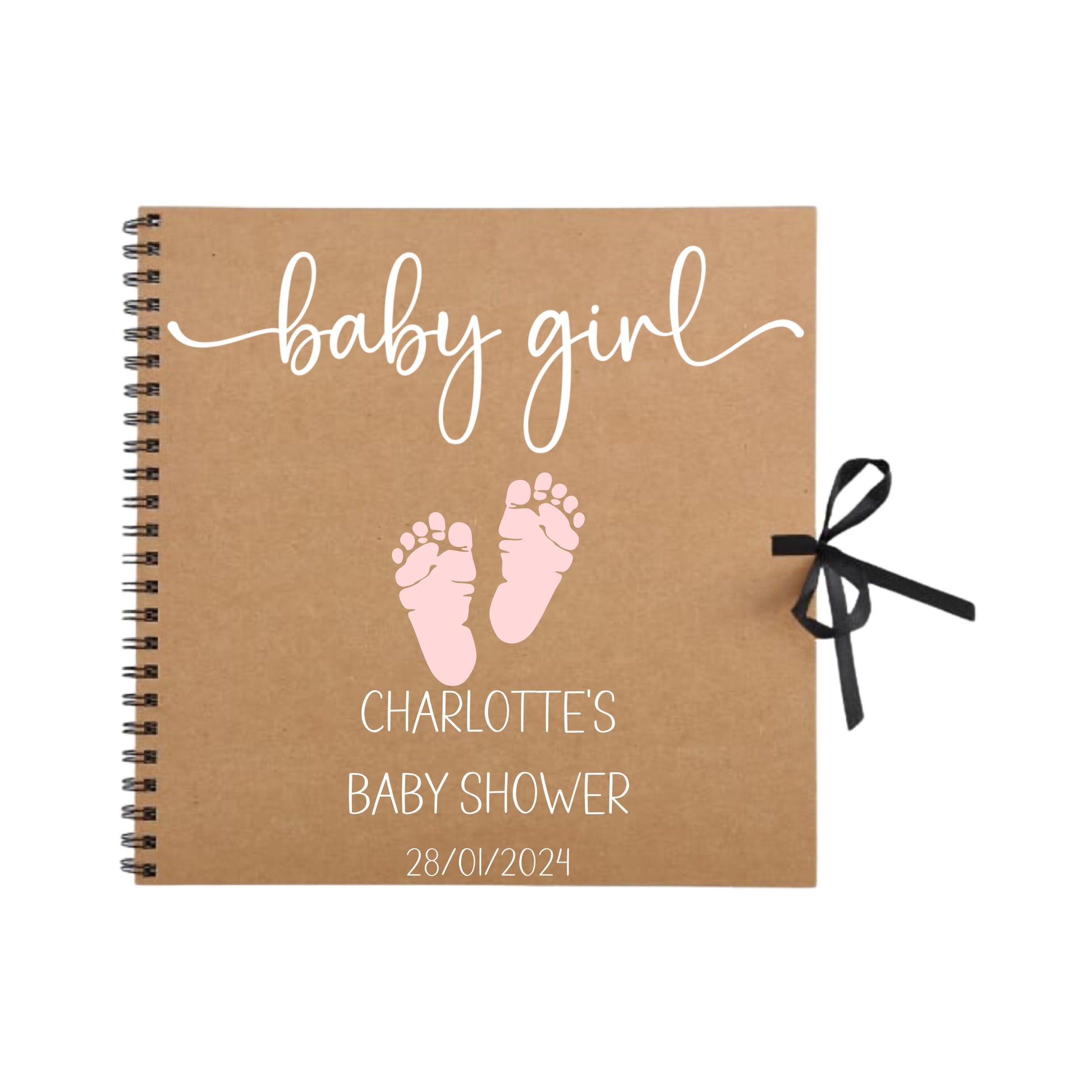 Personalised Baby Shower Guestbook | Custom Gender Reveal Scrapbook | Baby Keepsake Memory Album | 30.5cm x 30.5cm | 12 x 12 Inch