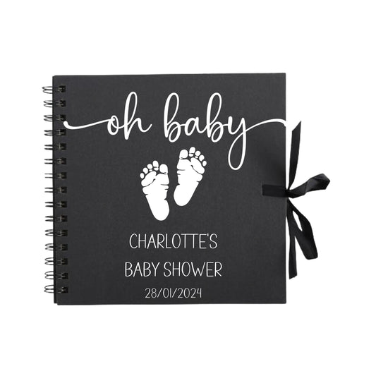 Personalised Baby Shower Guestbook | Custom Gender Reveal Scrapbook | Baby Keepsake Memory Album | 20.3cm x 20.3cm | 8 x 8 Inch