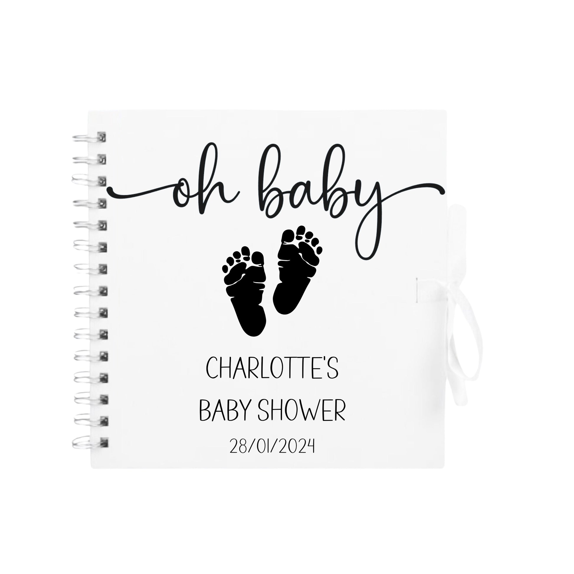 Personalised Baby Shower Guestbook | Custom Gender Reveal Scrapbook | Baby Keepsake Memory Album | 20.3cm x 20.3cm | 8 x 8 Inch