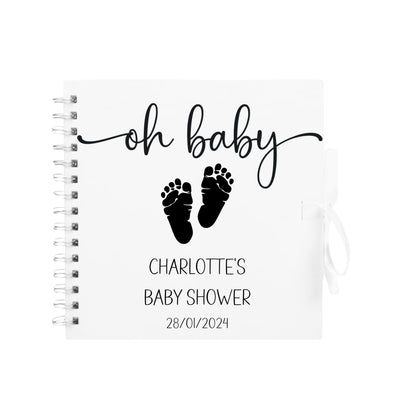 Personalised Baby Shower Guestbook | Custom Gender Reveal Scrapbook | Baby Keepsake Memory Album | 20.3cm x 20.3cm | 8 x 8 Inch