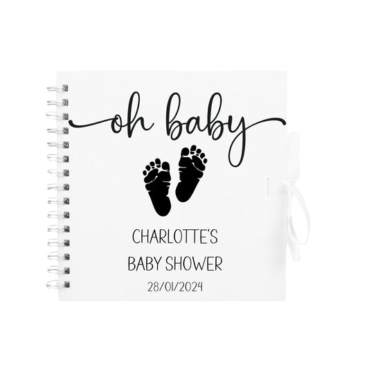 Personalised Baby Shower Guestbook | Custom Gender Reveal Scrapbook | Baby Keepsake Memory Album | 20.3cm x 20.3cm | 8 x 8 Inch