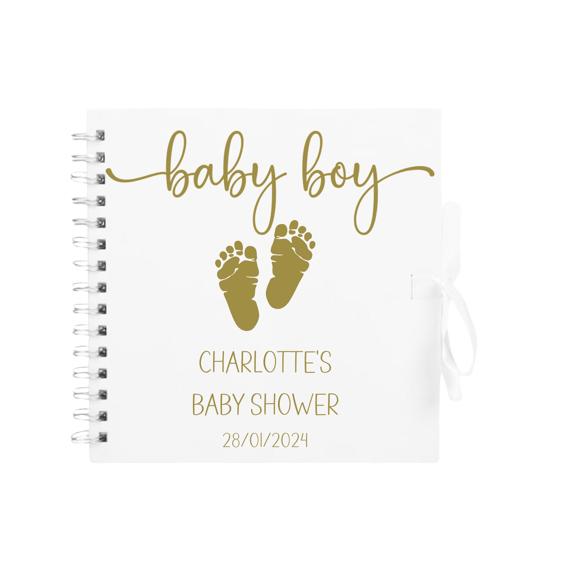 Personalised Baby Shower Guestbook | Custom Gender Reveal Scrapbook | Baby Keepsake Memory Album | 20.3cm x 20.3cm | 8 x 8 Inch