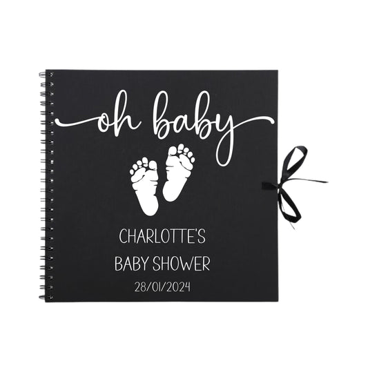 Personalised Baby Shower Guestbook | Custom Gender Reveal Scrapbook | Baby Keepsake Memory Album | 30.5cm x 30.5cm | 12 x 12 Inch