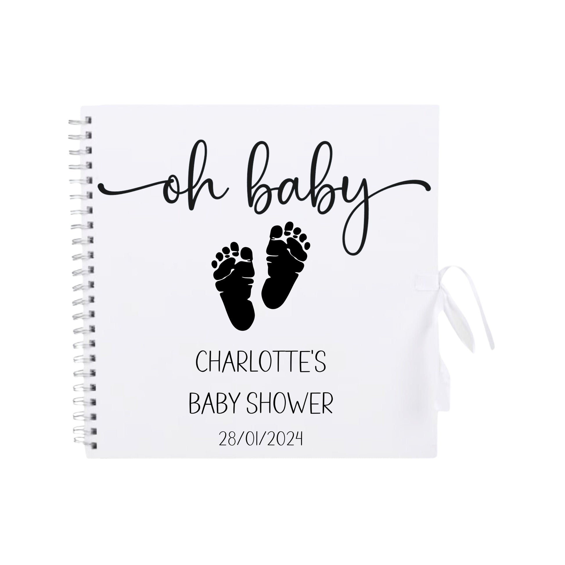 Personalised Baby Shower Guestbook | Custom Gender Reveal Scrapbook | Baby Keepsake Memory Album | 30.5cm x 30.5cm | 12 x 12 Inch