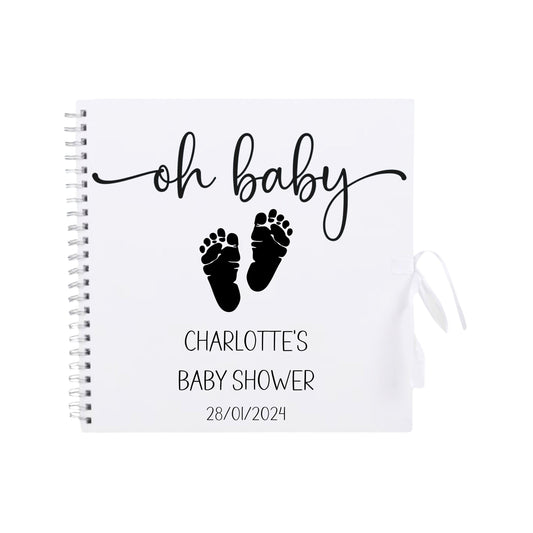 Personalised Baby Shower Guestbook | Custom Gender Reveal Scrapbook | Baby Keepsake Memory Album | 30.5cm x 30.5cm | 12 x 12 Inch