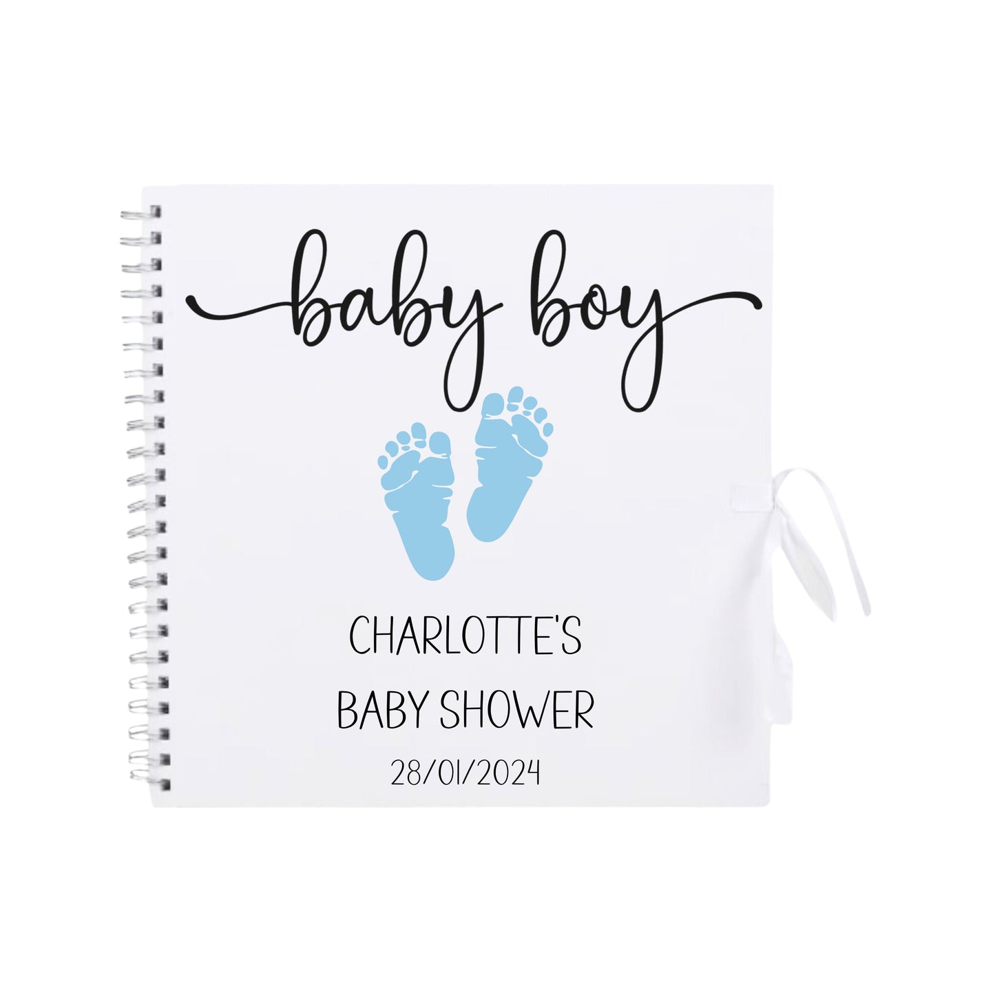 Personalised Baby Shower Guestbook | Custom Gender Reveal Scrapbook | Baby Keepsake Memory Album | 30.5cm x 30.5cm | 12 x 12 Inch