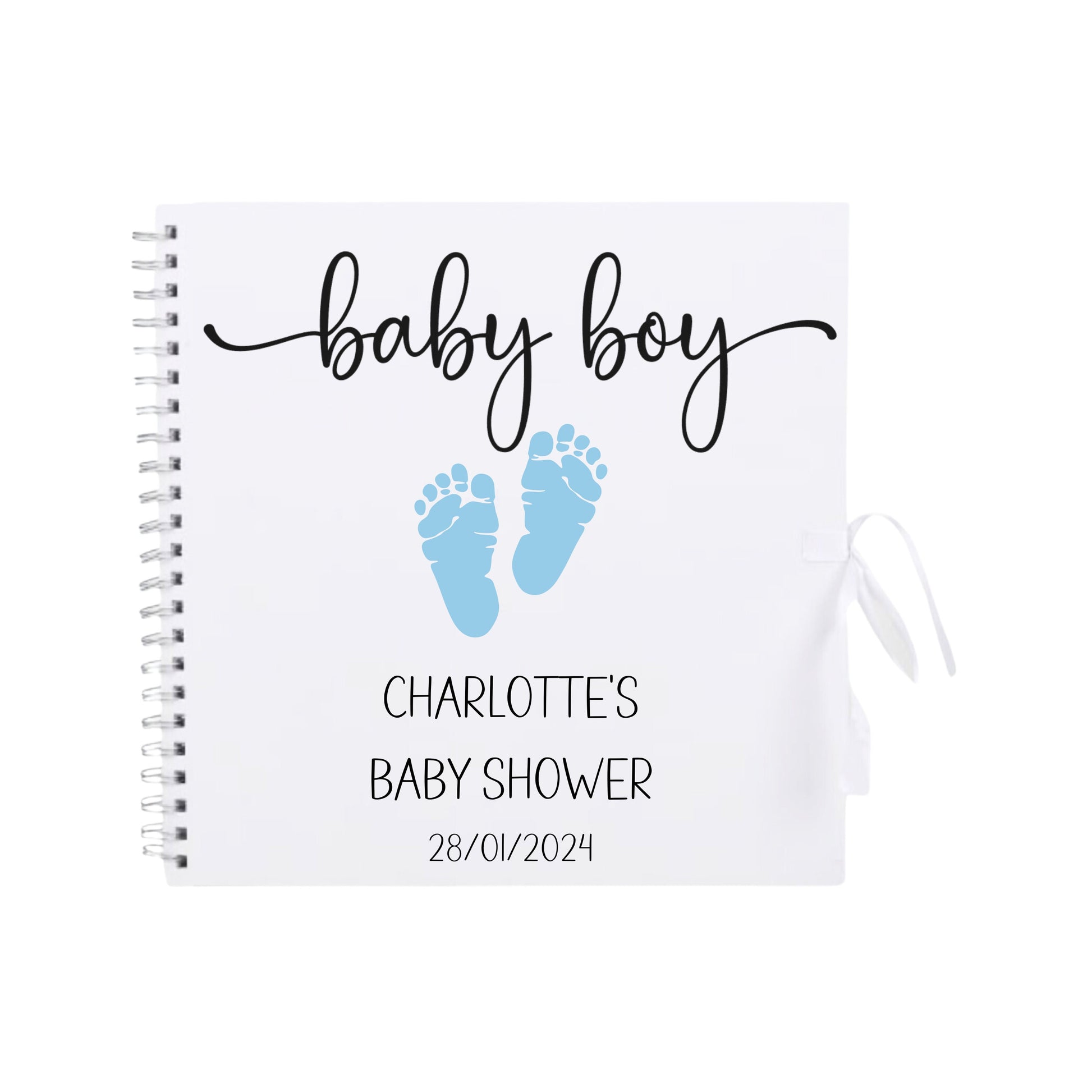 Personalised Baby Shower Guestbook | Custom Gender Reveal Scrapbook | Baby Keepsake Memory Album | 30.5cm x 30.5cm | 12 x 12 Inch