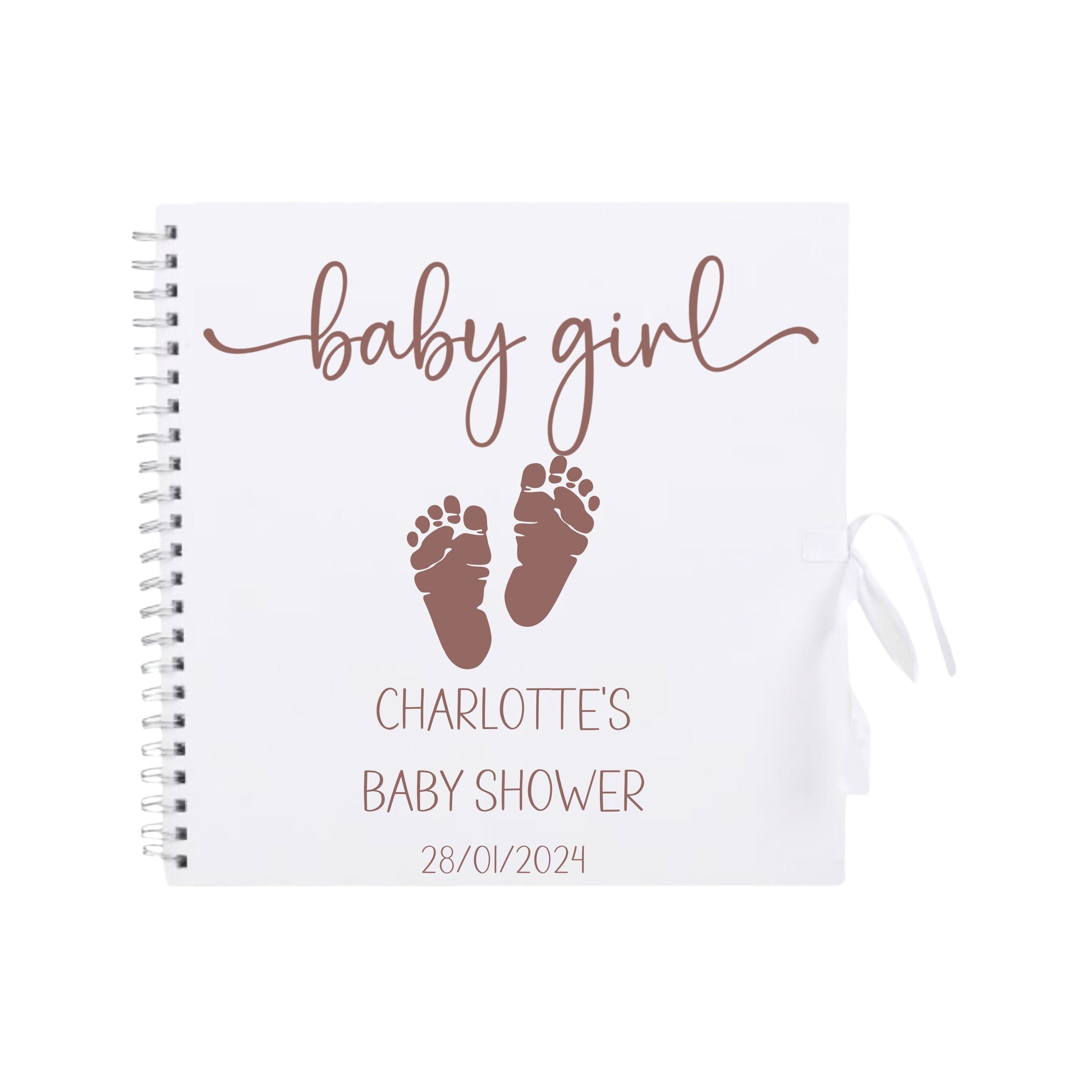 Personalised Baby Shower Guestbook | Custom Gender Reveal Scrapbook | Baby Keepsake Memory Album | 30.5cm x 30.5cm | 12 x 12 Inch