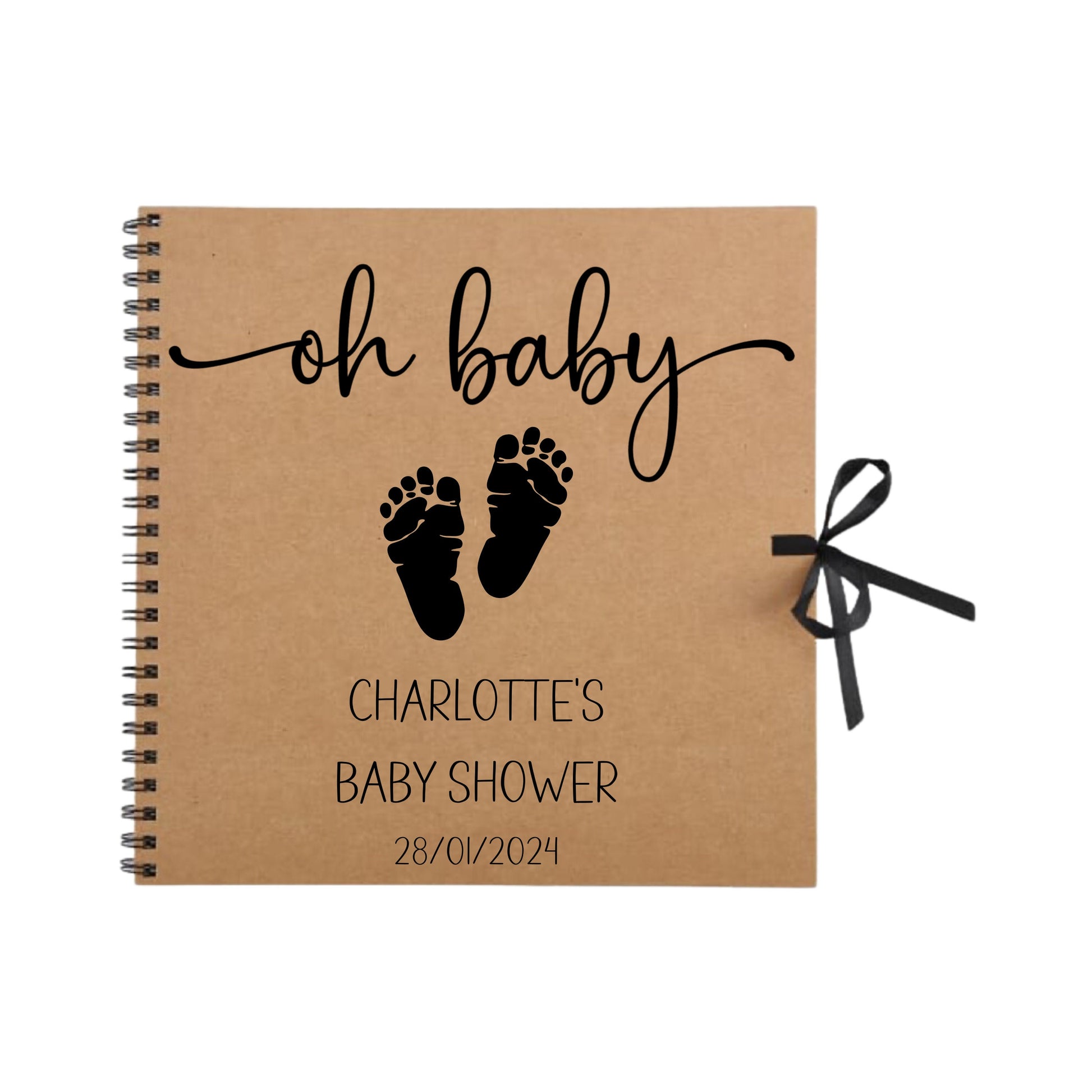 Personalised Baby Shower Guestbook | Custom Gender Reveal Scrapbook | Baby Keepsake Memory Album | 30.5cm x 30.5cm | 12 x 12 Inch