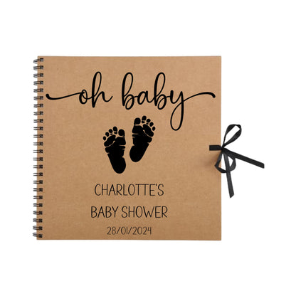 Personalised Baby Shower Guestbook | Custom Gender Reveal Scrapbook | Baby Keepsake Memory Album | 30.5cm x 30.5cm | 12 x 12 Inch