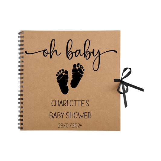 Personalised Baby Shower Guestbook | Custom Gender Reveal Scrapbook | Baby Keepsake Memory Album | 30.5cm x 30.5cm | 12 x 12 Inch