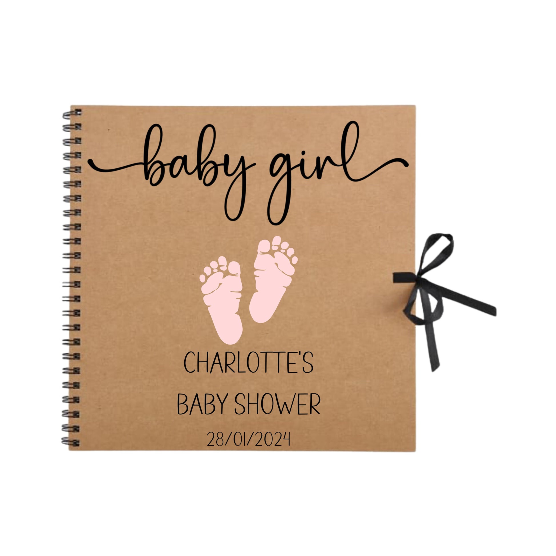 Personalised Baby Shower Guestbook | Custom Gender Reveal Scrapbook | Baby Keepsake Memory Album | 30.5cm x 30.5cm | 12 x 12 Inch