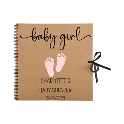 Personalised Baby Shower Guestbook | Custom Gender Reveal Scrapbook | Baby Keepsake Memory Album | 30.5cm x 30.5cm | 12 x 12 Inch
