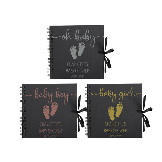 Personalised Baby Shower Guestbook | Custom Gender Reveal Scrapbook | Baby Keepsake Memory Album | 20.3cm x 20.3cm | 8 x 8 Inch