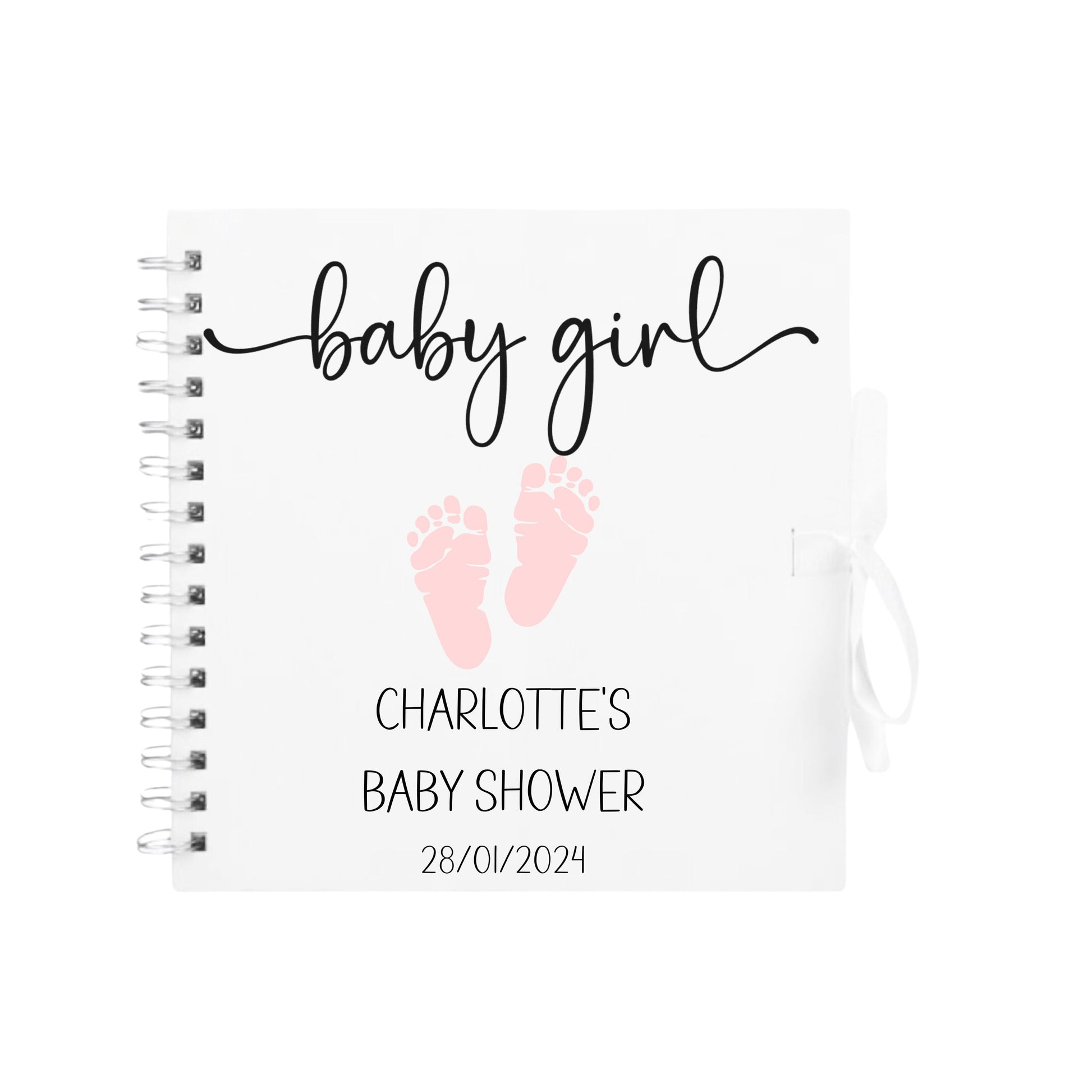 Personalised Baby Shower Guestbook | Custom Gender Reveal Scrapbook | Baby Keepsake Memory Album | 20.3cm x 20.3cm | 8 x 8 Inch