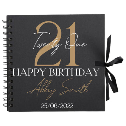 Personalised Birthday Scrapbook | Milestone Guestbook | 18th 21st 30th Birthday Memory Album | Custom Birthday Journal | 20.3 x 20.3cm