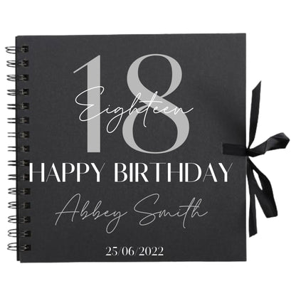 Personalised Birthday Scrapbook | Milestone Guestbook | 18th 21st 30th Birthday Memory Album | Custom Birthday Journal | 20.3 x 20.3cm
