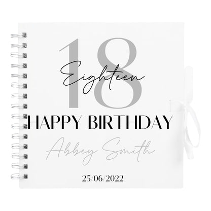 Personalised Birthday Scrapbook | Milestone Guestbook | 18th 21st 30th Birthday Memory Album | Custom Birthday Journal | 20.3 x 20.3cm