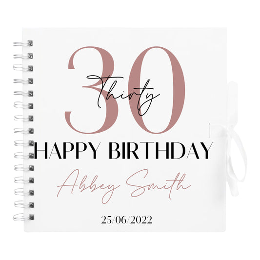 Personalised Birthday Scrapbook | Milestone Guestbook | 18th 21st 30th Birthday Memory Album | Custom Birthday Journal | 20.3 x 20.3cm