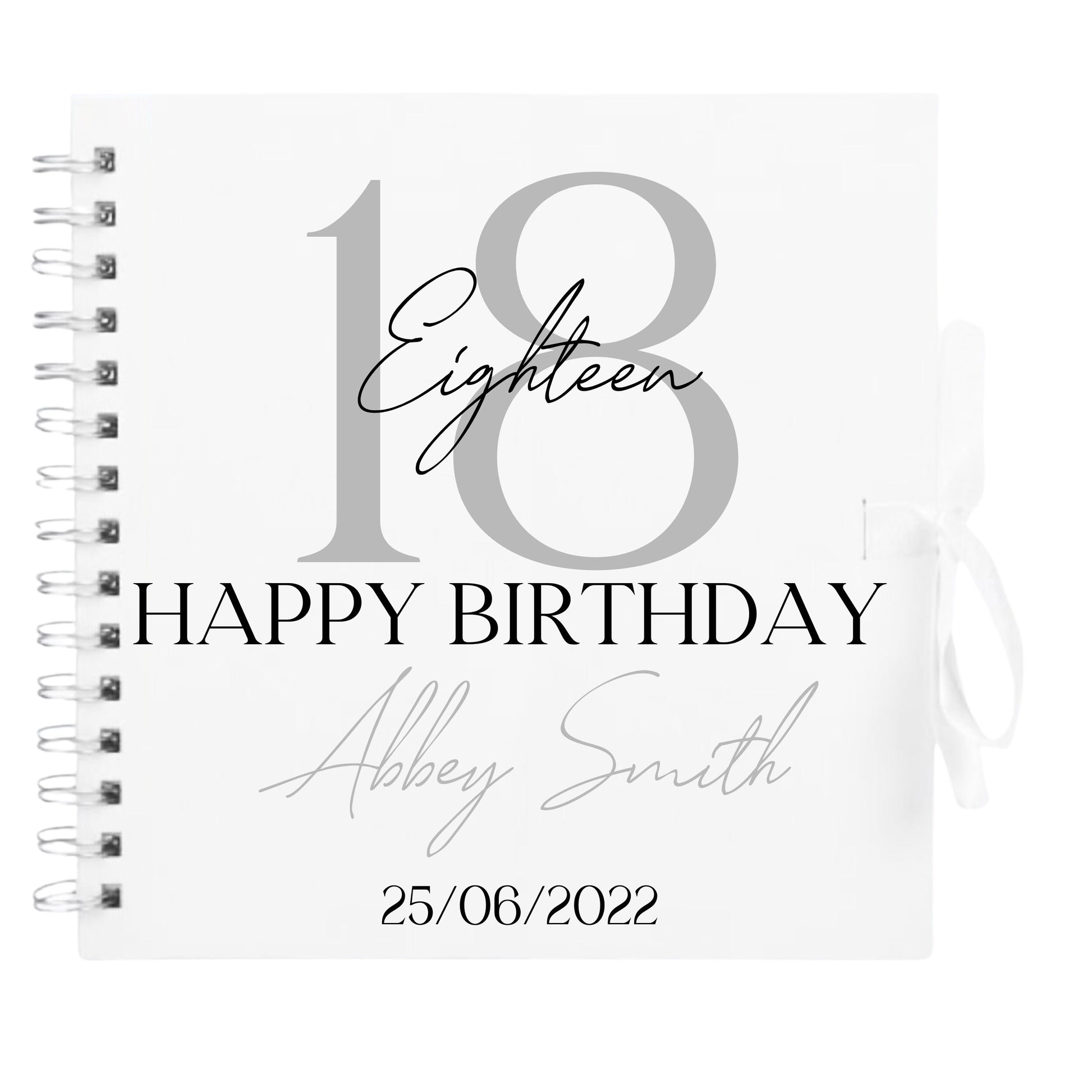 Personalised Birthday Scrapbook | Milestone Guestbook | 18th 21st 30th Birthday Memory Album | Custom Birthday Journal | 20.3 x 20.3cm