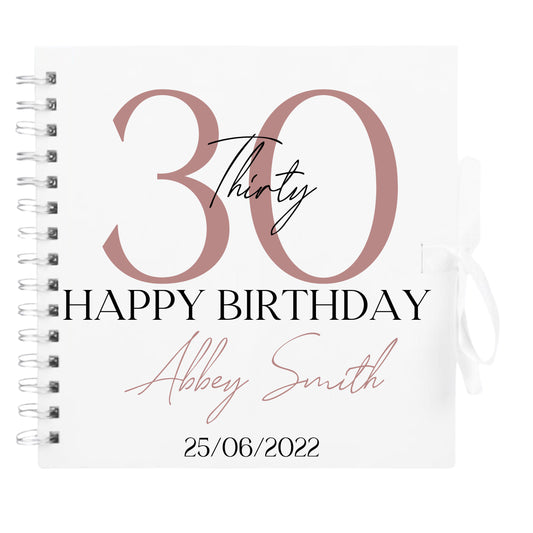 Personalised Birthday Scrapbook | Milestone Guestbook | 18th 21st 30th Birthday Memory Album | Custom Birthday Journal | 20.3 x 20.3cm