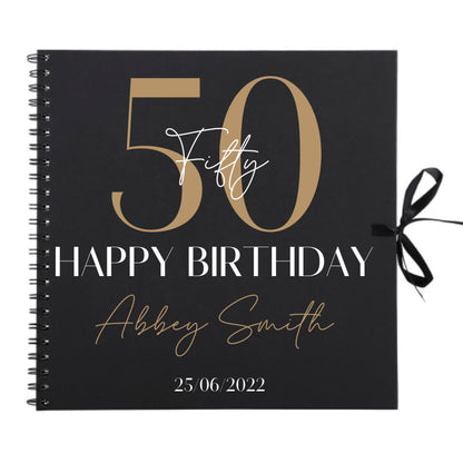 Personalised Birthday Scrapbook | Milestone Guestbook | 18th 21st 30th Birthday Memory Album | Custom Birthday Journal | 30.5 x 30.5cm