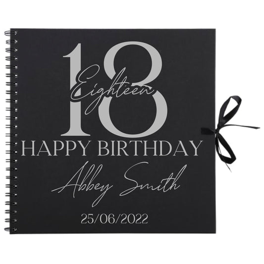 Personalised Birthday Scrapbook | Milestone Guestbook | 18th 21st 30th Birthday Memory Album | Custom Birthday Journal | 30.5 x 30.5cm