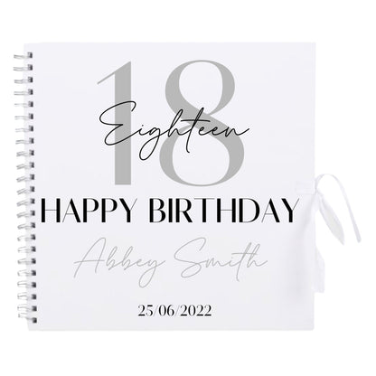 Personalised Birthday Scrapbook | Milestone Guestbook | 18th 21st 30th Birthday Memory Album | Custom Birthday Journal | 30.5 x 30.5 cm