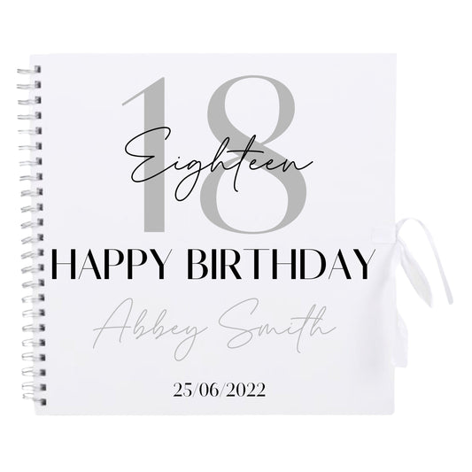 Personalised Birthday Scrapbook | Milestone Guestbook | 18th 21st 30th Birthday Memory Album | Custom Birthday Journal | 30.5 x 30.5 cm