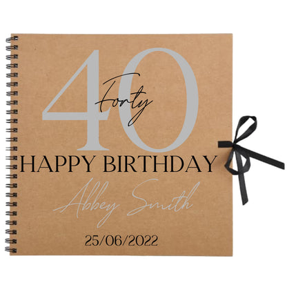 Personalised Birthday Scrapbook | Milestone Guestbook | 18th 21st 30th Birthday Memory Album | Custom Birthday Journal | 30.5 x 30.5cm