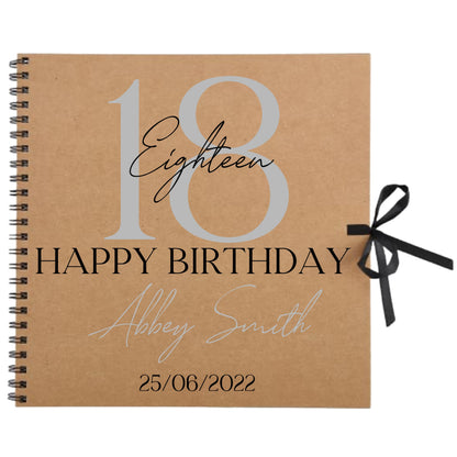 Personalised Birthday Scrapbook | Milestone Guestbook | 18th 21st 30th Birthday Memory Album | Custom Birthday Journal | 30.5 x 30.5cm