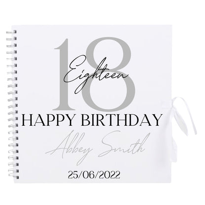 Personalised Birthday Scrapbook | Milestone Guestbook | 18th 21st 30th Birthday Memory Album | Custom Birthday Journal | 30.5 x 30.5 cm