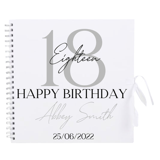 Personalised Birthday Scrapbook | Milestone Guestbook | 18th 21st 30th Birthday Memory Album | Custom Birthday Journal | 30.5 x 30.5 cm