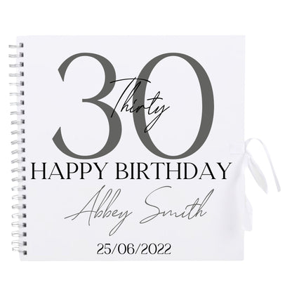 Personalised Birthday Scrapbook | Milestone Guestbook | 18th 21st 30th Birthday Memory Album | Custom Birthday Journal | 30.5 x 30.5 cm