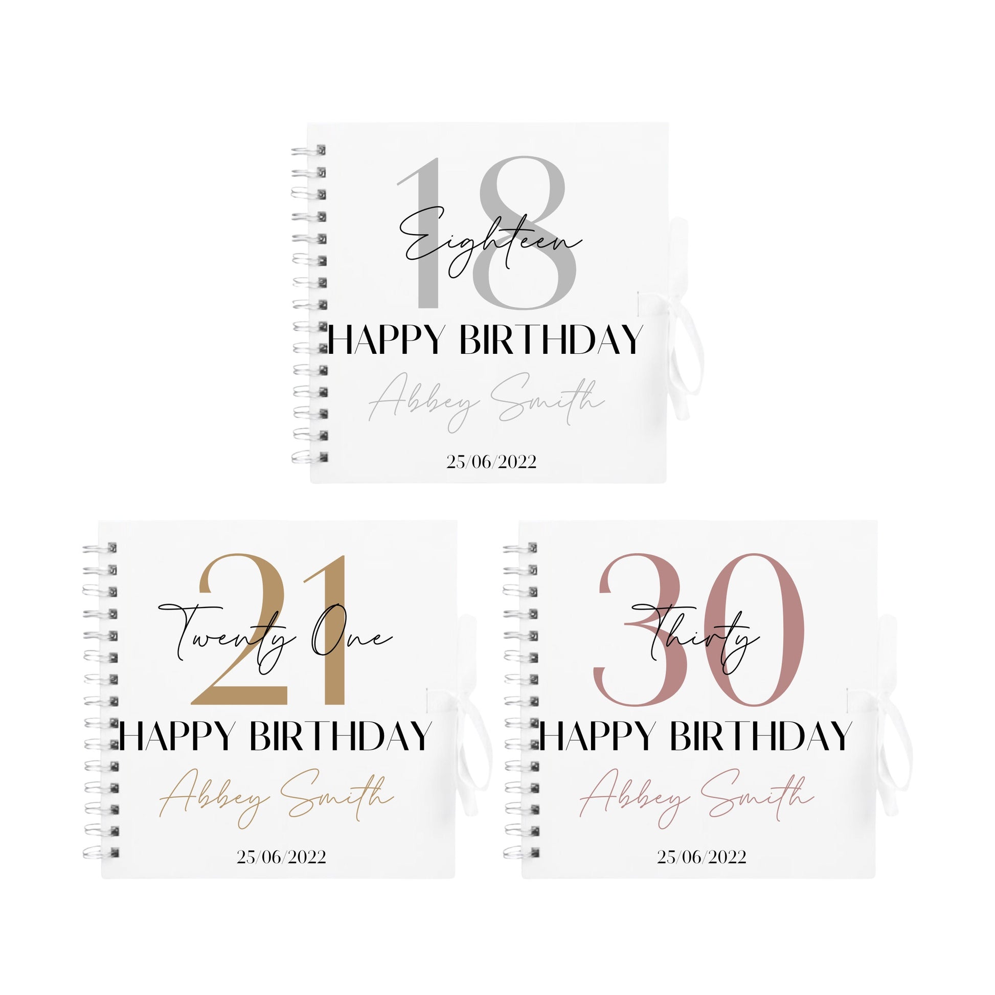 Personalised Birthday Scrapbook | Milestone Guestbook | 18th 21st 30th Birthday Memory Album | Custom Birthday Journal | 20.3 x 20.3cm