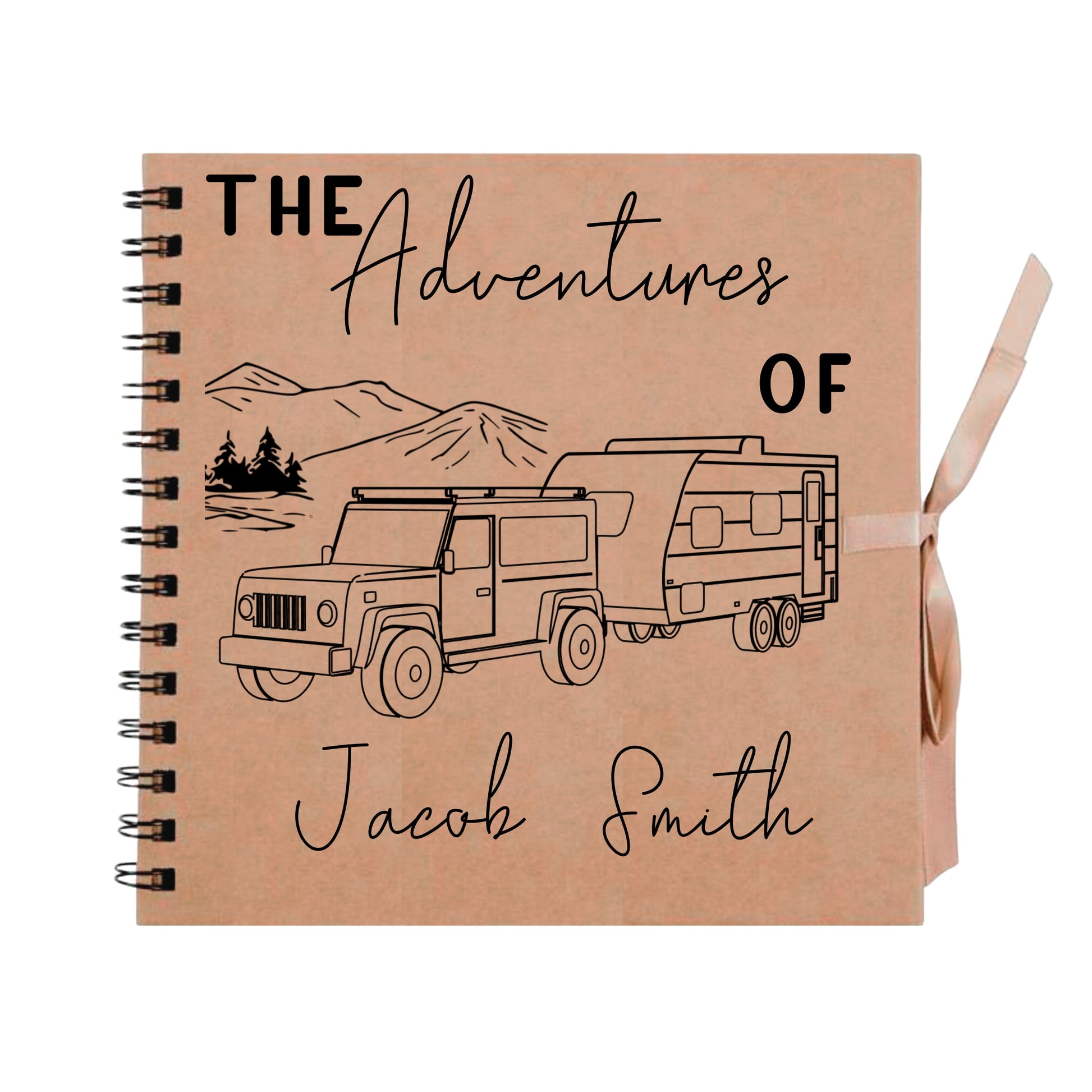 Personalised Caravan Travel Scrapbook | Custom Adventure Journal | Couples Road Trip Photo Album | 20.3 x 20.3cm | 8 x 8 Inch |