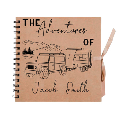 Personalised Caravan Travel Scrapbook | Custom Adventure Journal | Couples Road Trip Photo Album | 20.3 x 20.3cm | 8 x 8 Inch |