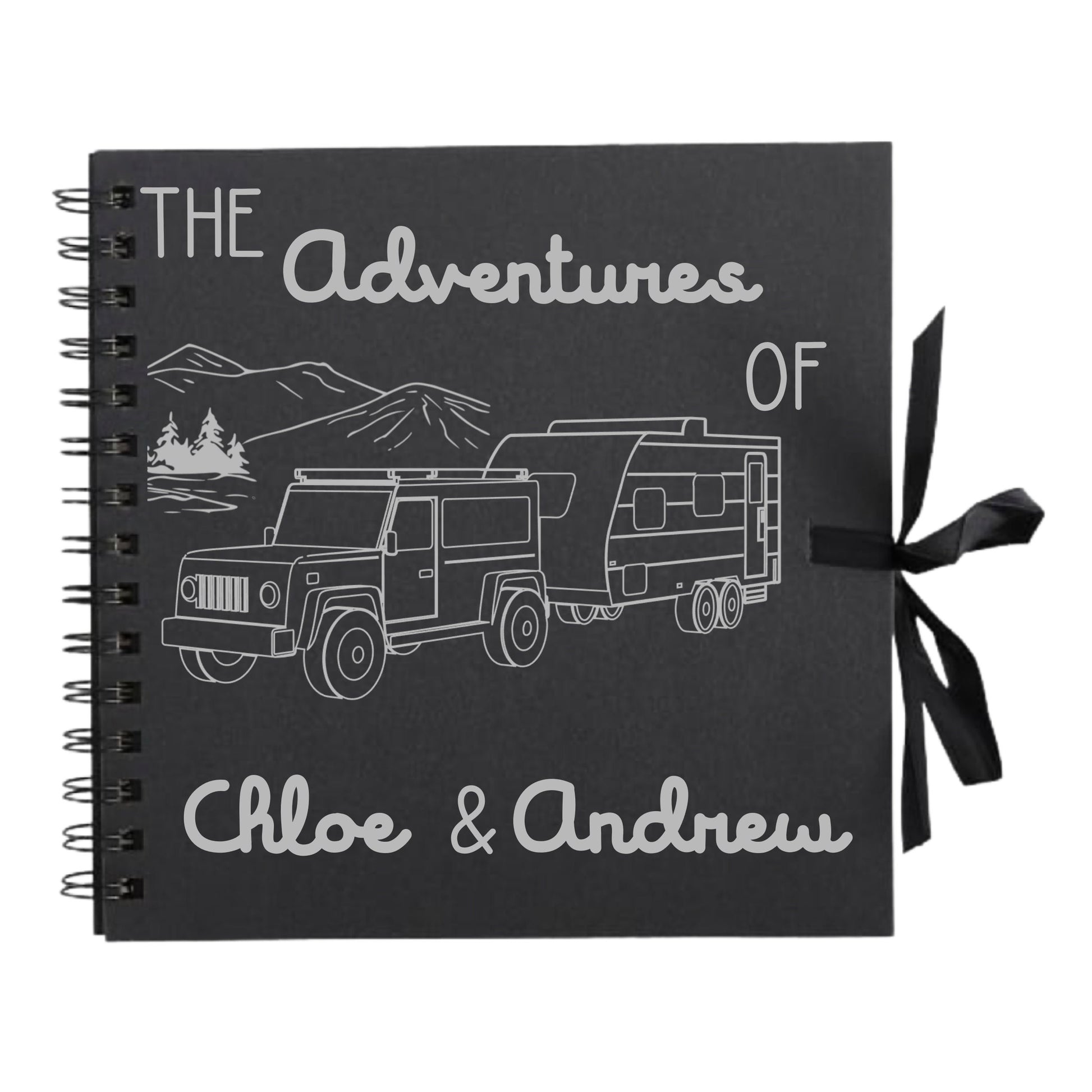 Personalised Caravan Travel Scrapbook | Custom Adventure Journal | Couples Road Trip Photo Album | 20.3 x 20.3cm | 8 x 8 Inch |