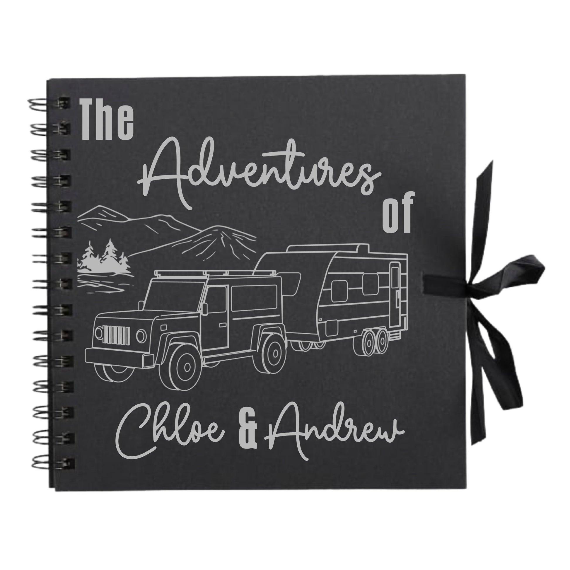 Personalised Caravan Travel Scrapbook | Custom Adventure Journal | Couples Road Trip Photo Album | 20.3 x 20.3cm | 8 x 8 Inch |