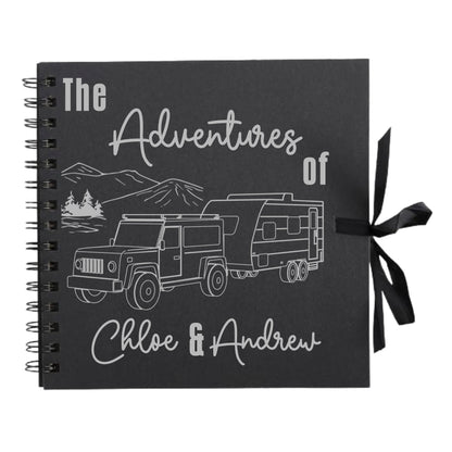 Personalised Caravan Travel Scrapbook | Custom Adventure Journal | Couples Road Trip Photo Album | 20.3 x 20.3cm | 8 x 8 Inch |
