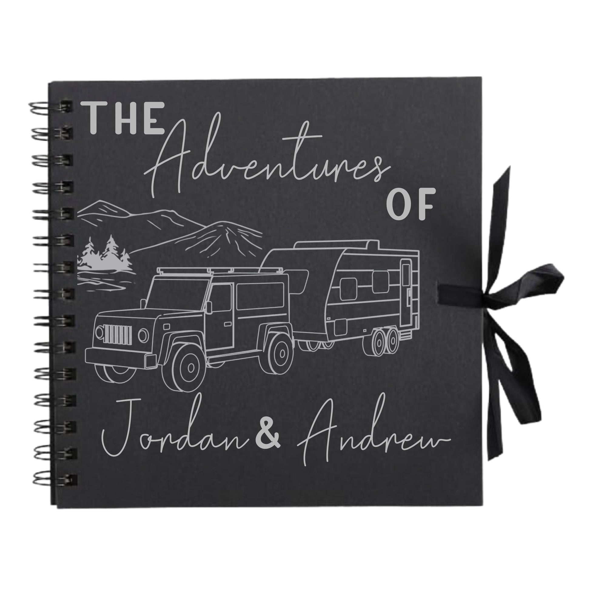 Personalised Caravan Travel Scrapbook | Custom Adventure Journal | Couples Road Trip Photo Album | 20.3 x 20.3cm | 8 x 8 Inch |
