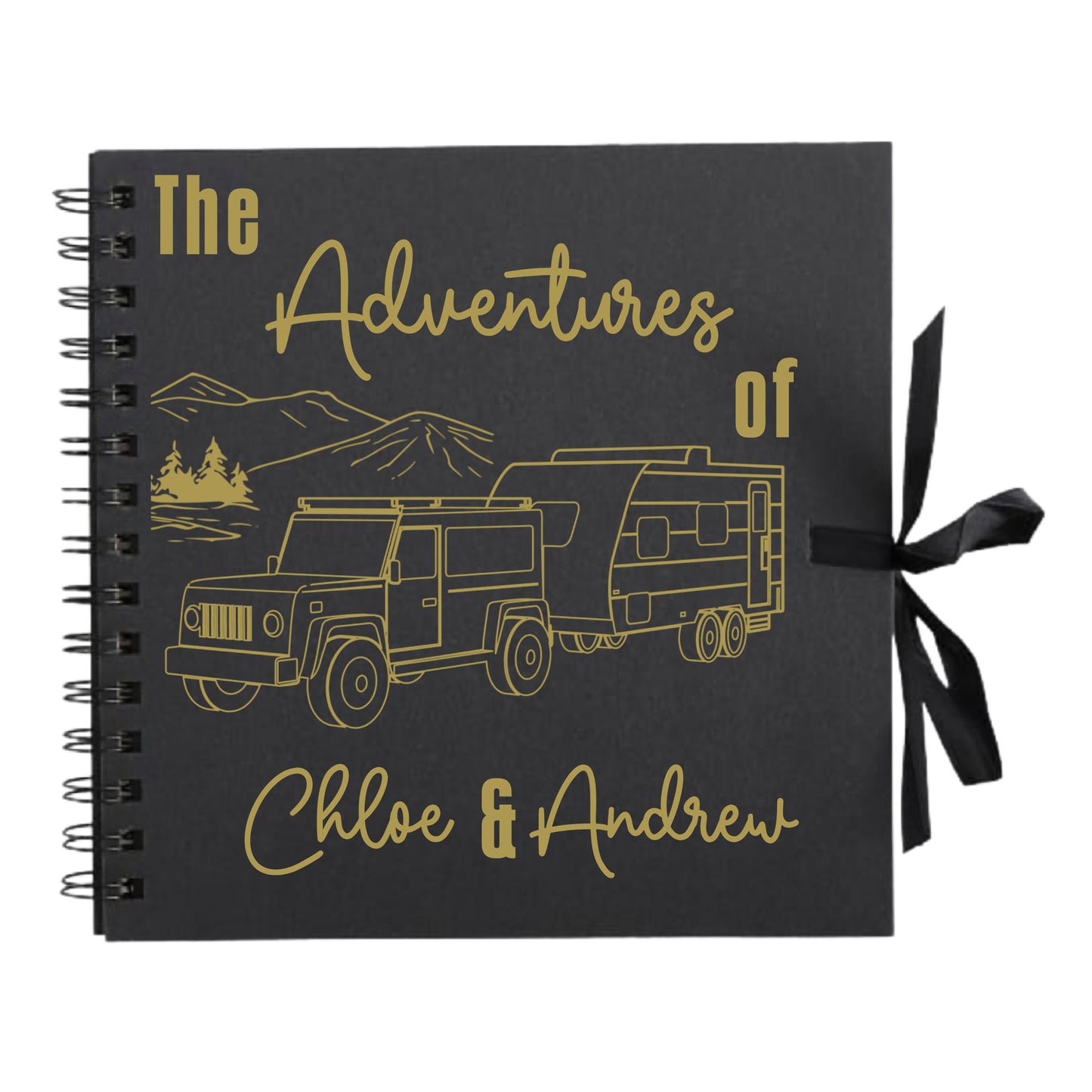Personalised Caravan Travel Scrapbook | Custom Adventure Journal | Couples Road Trip Photo Album | 20.3 x 20.3cm | 8 x 8 Inch |