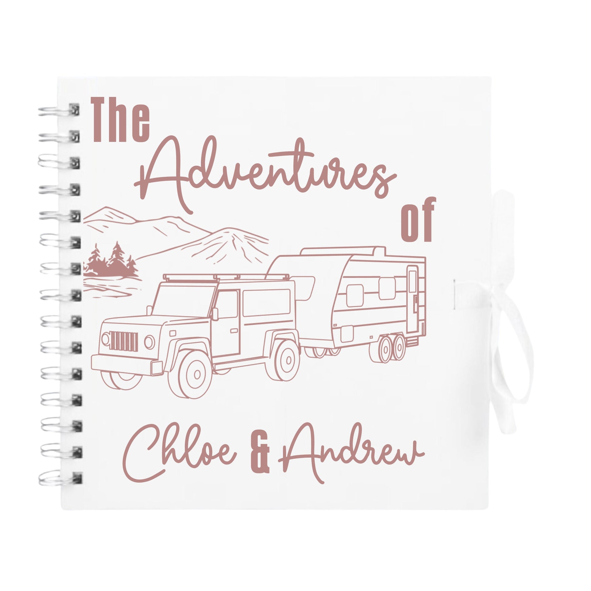 Personalised Caravan Travel Scrapbook | Custom Adventure Journal | Couples Road Trip Photo Album | 20.3 x 20.3cm | 8 x 8 Inch |