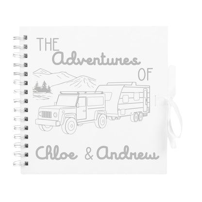 Personalised Caravan Travel Scrapbook | Custom Adventure Journal | Couples Road Trip Photo Album | 20.3 x 20.3cm | 8 x 8 Inch |
